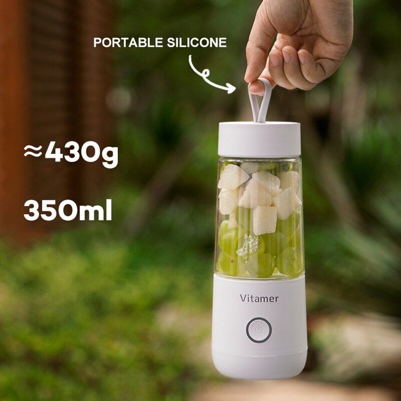 350ml Portable Blender Juicer Electric USB Rechargeable Mixer Smoothie Slushy Cup Freshwe we Juice Blender Bottle USB Charging Kitchen Gadgets we