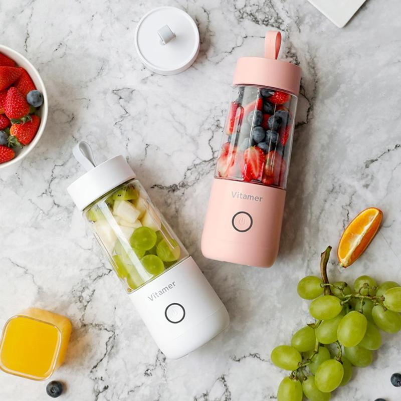 350ml Portable Blender Juicer Electric USB Rechargeable Mixer Smoothie Slushy Cup Freshwe we Juice Blender Bottle USB Charging Kitchen Gadgets we