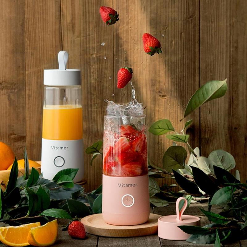 350ml Portable Blender Juicer Electric USB Rechargeable Mixer Smoothie Slushy Cup Freshwe we Juice Blender Bottle USB Charging Kitchen Gadgets we