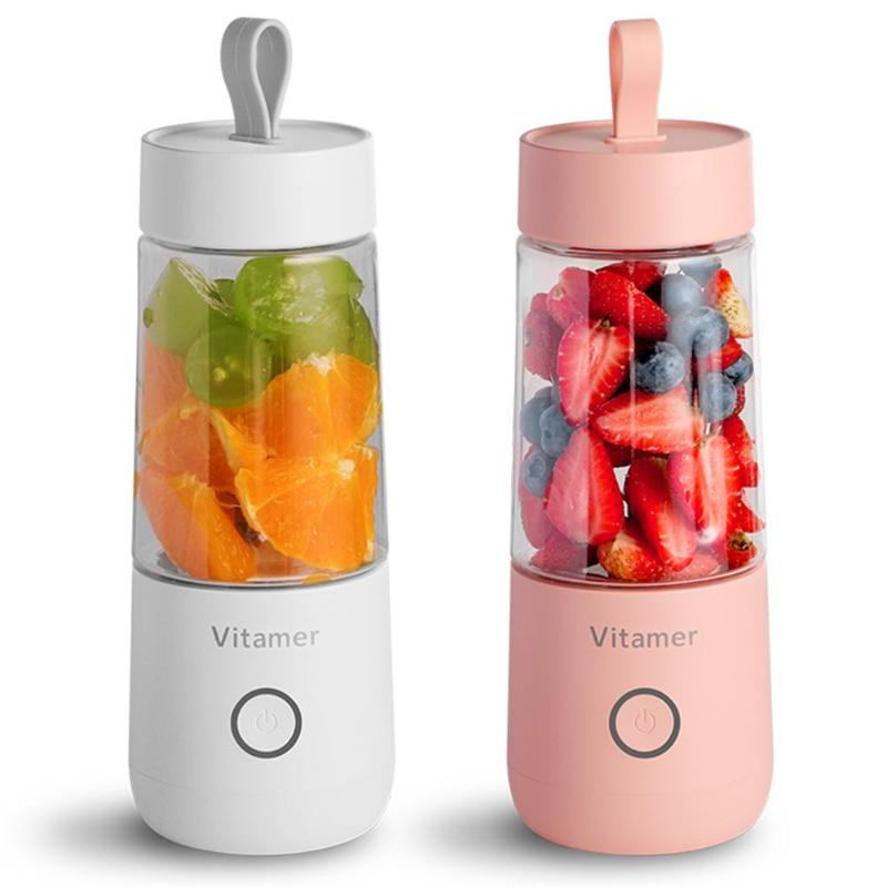 350ml Portable Blender Juicer Electric USB Rechargeable Mixer Smoothie Slushy Cup Freshwe we Juice Blender Bottle USB Charging Kitchen Gadgets we