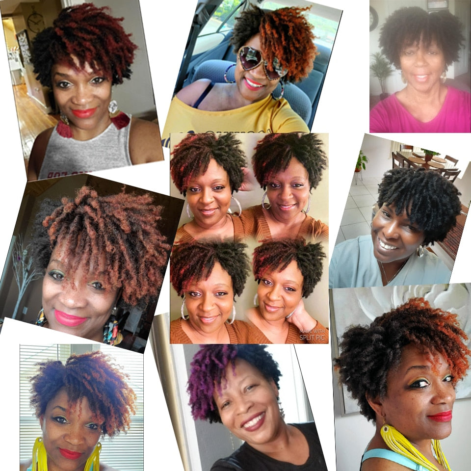 Badon marchand hair Wig Short Dreadlock Wig With Bangs Ombre Black Blonde Crochet Wig for Black Women
