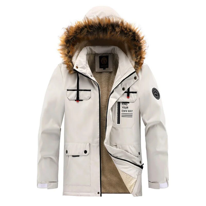 Men's Cold Windbreaker Anorak Coats Winter Jackets High Quality Clothing Elegant Man Coat Plus Size Large Parkas Streetwear Men's Jacket
