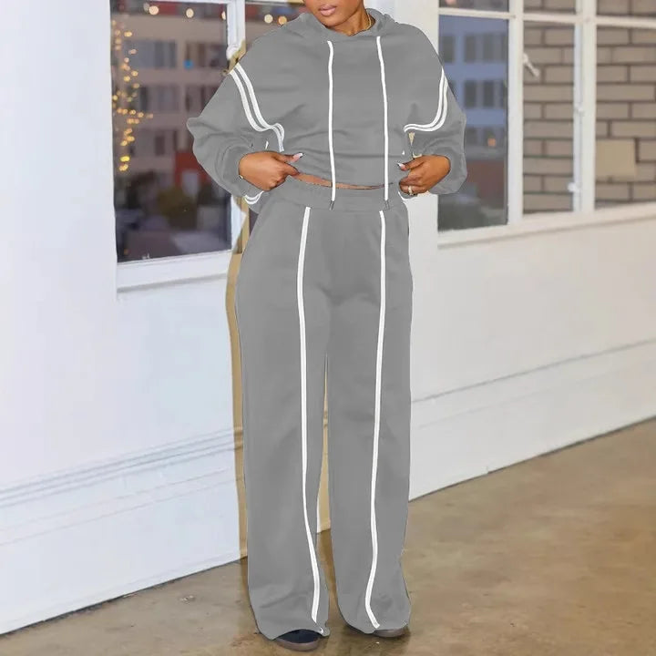 Winter Autumn Sporty Pants Outfit Sexy Women Two Pieces Club Matching Set Streetwear Casual Tracksuit Set jaderilu