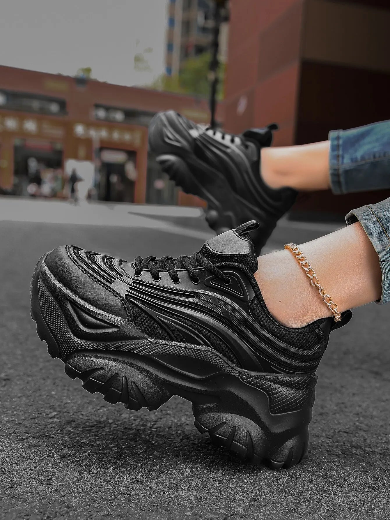 Women's Casual Sports Shoes Solid Color Ultra-light Height-increasing Running Shoes Comfortable and Versatile Daily Casual Shoes fem