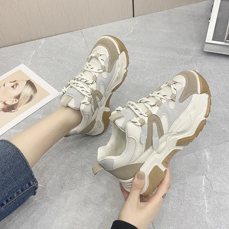 New Platform Fashion Casual Chunky Sneakers Women Autumn Sneakers Women Thick-Soled Thick Bottom Asual Shoes fem
