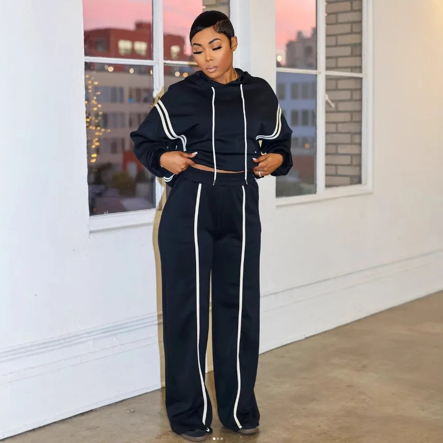 Winter Autumn Sporty Pants Outfit Sexy Women Two Pieces Club Matching Set Streetwear Casual Tracksuit Set jaderilu
