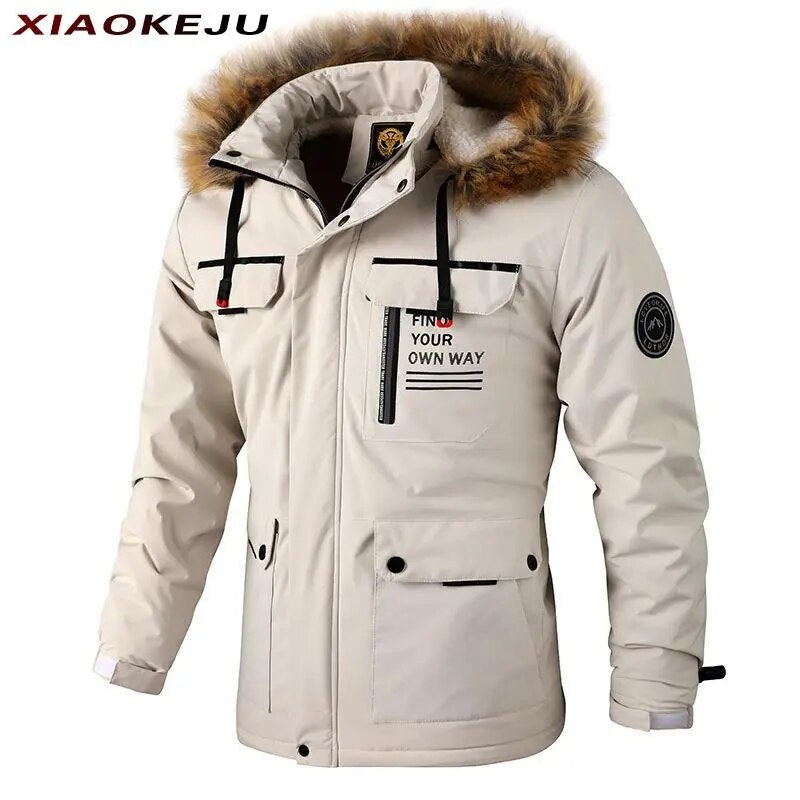 Men's Cold Windbreaker Anorak Coats Winter Jackets High Quality Clothing Elegant Man Coat Plus Size Large Parkas Streetwear Men's Jacket