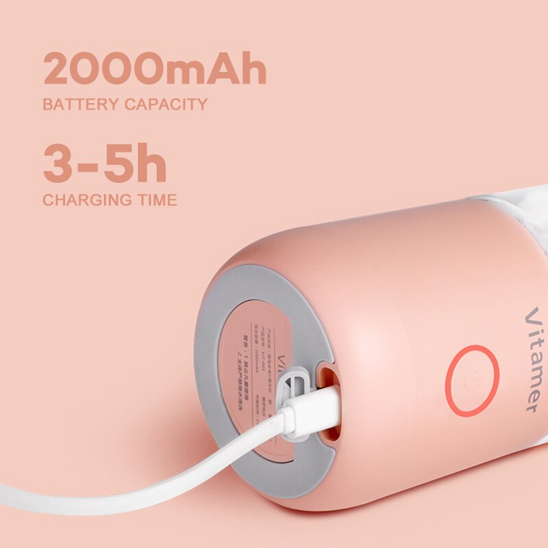 350ml Portable Blender Juicer Electric USB Rechargeable Mixer Smoothie Slushy Cup Freshwe we Juice Blender Bottle USB Charging Kitchen Gadgets we