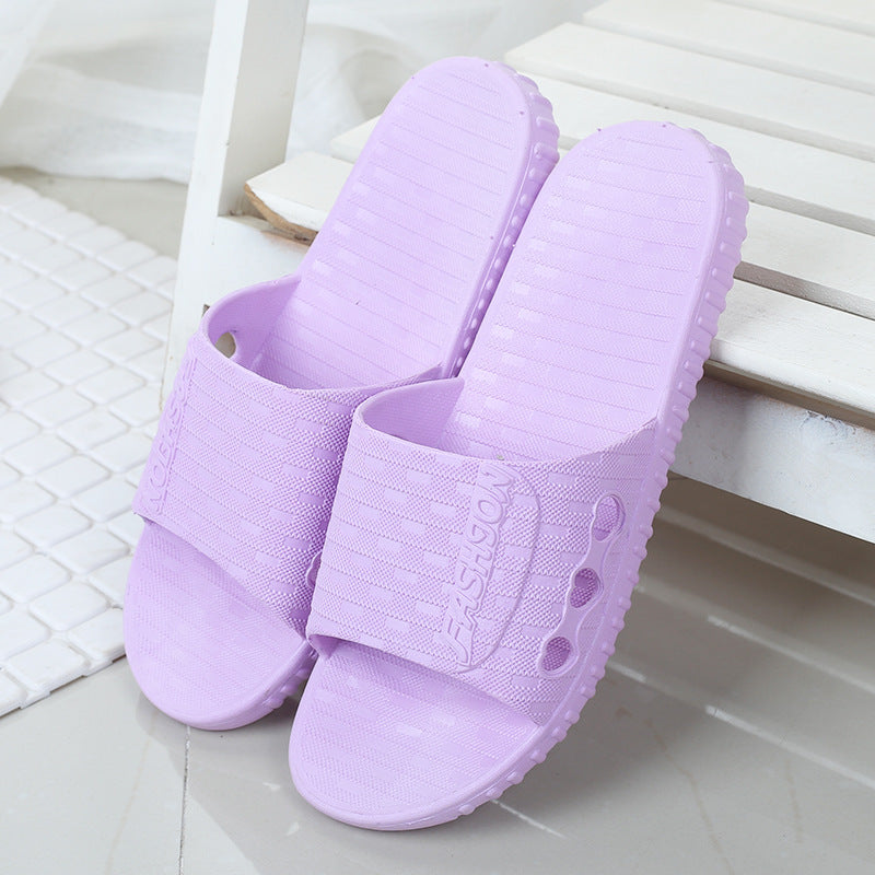 Bathroom Simple One-word Slippers Non-slip Couple Home Plastic Slippers