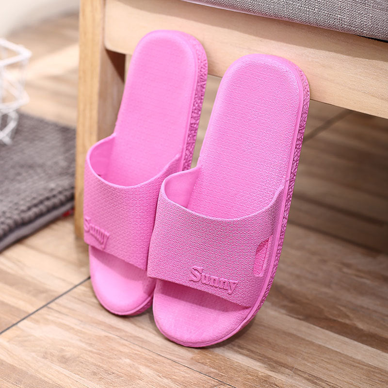 Bathroom Simple One-word Slippers Non-slip Couple Home Plastic Slippers