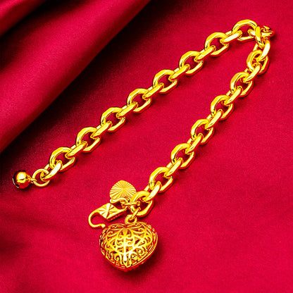 Vietnam Placer Gold Women's Heart Bracelet