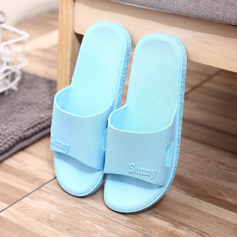 Bathroom Simple One-word Slippers Non-slip Couple Home Plastic Slippers