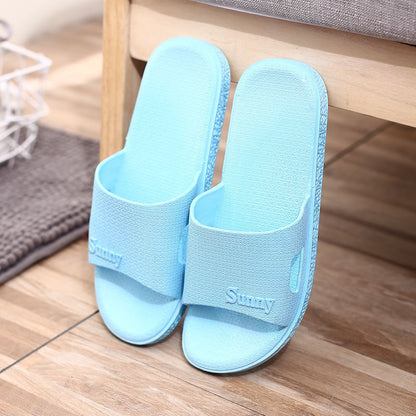 Bathroom Simple One-word Slippers Non-slip Couple Home Plastic Slippers