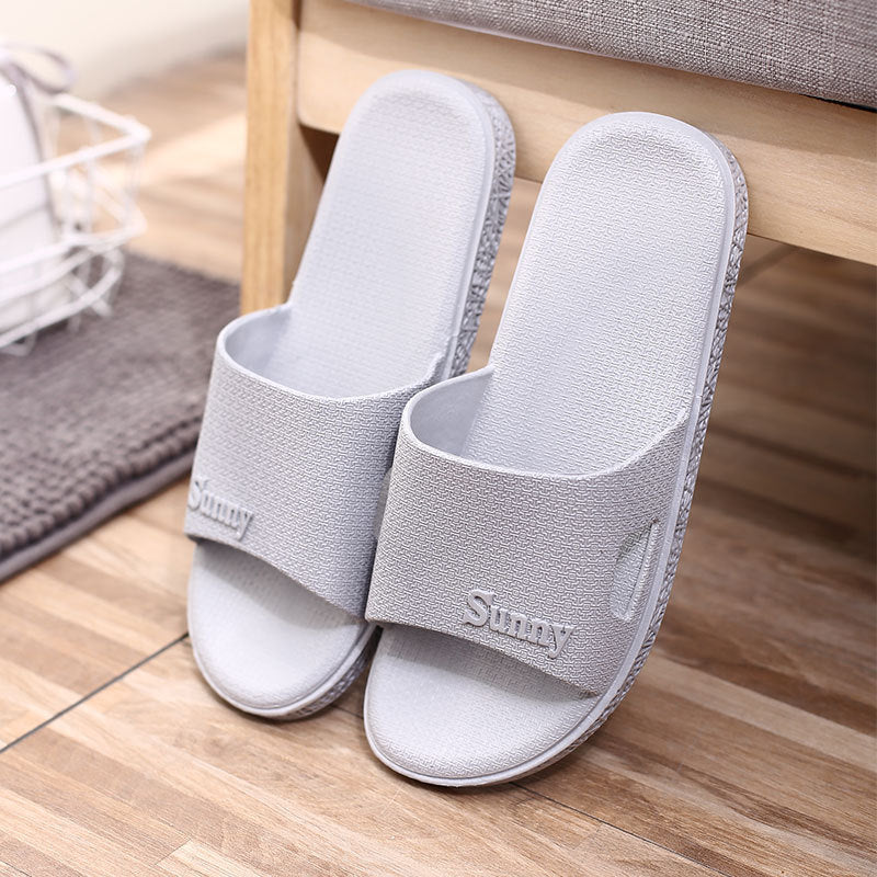 Bathroom Simple One-word Slippers Non-slip Couple Home Plastic Slippers