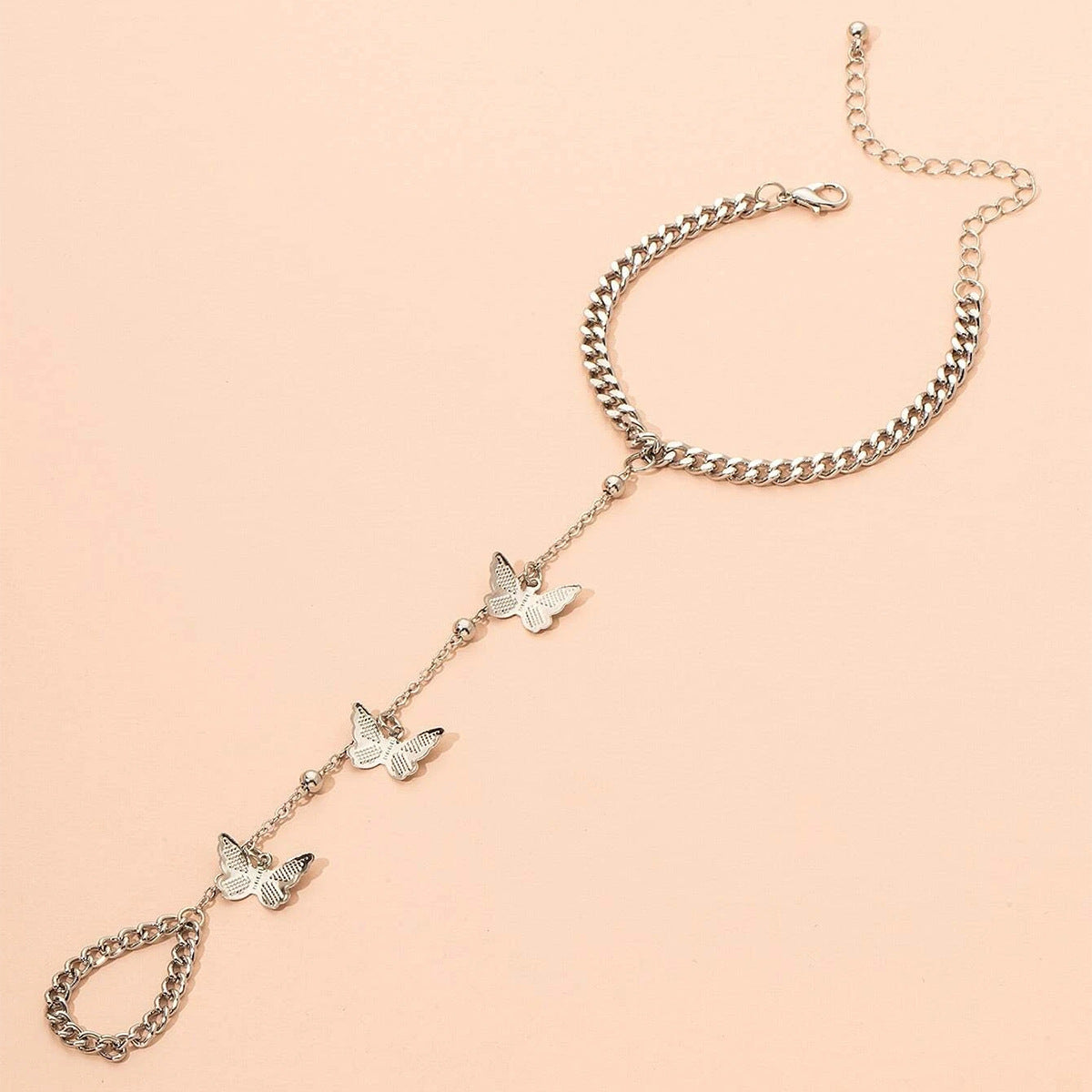 Ladies Bracelet Ins Wind Niche Design Butterfly Pendant Chain Splicing Link Bracelet
