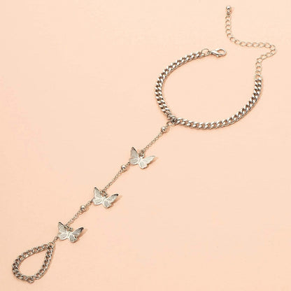 Ladies Bracelet Ins Wind Niche Design Butterfly Pendant Chain Splicing Link Bracelet