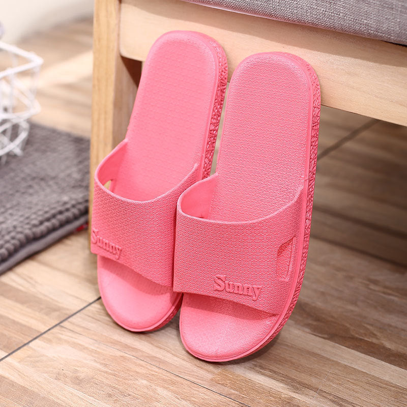 Bathroom Simple One-word Slippers Non-slip Couple Home Plastic Slippers