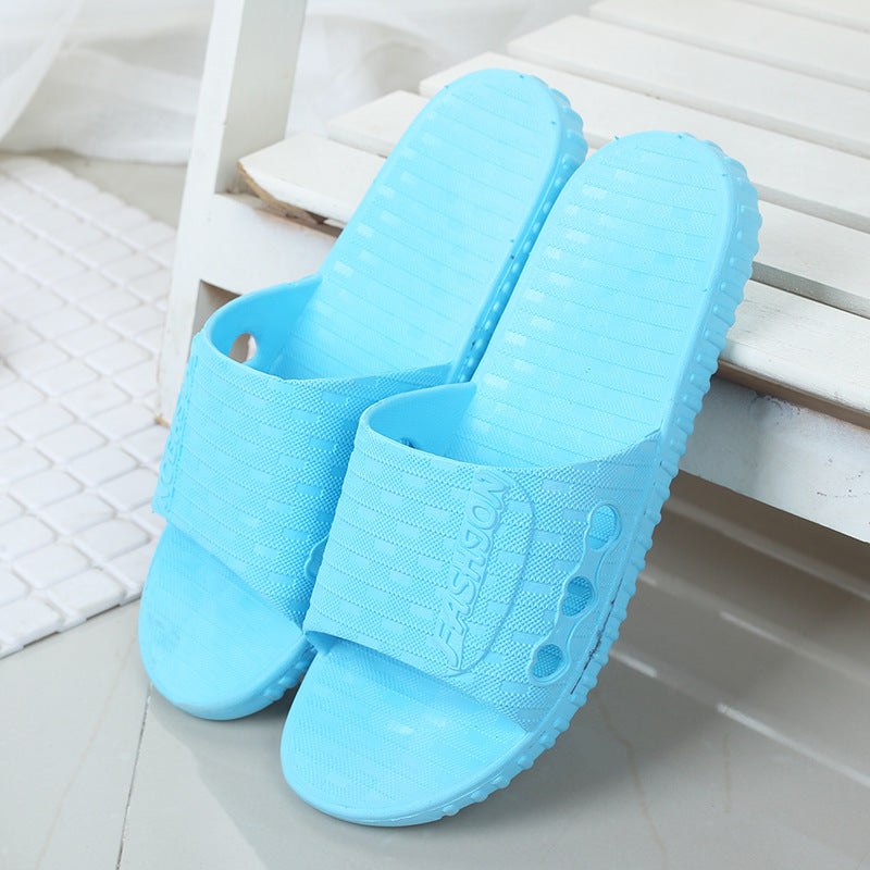 Bathroom Simple One-word Slippers Non-slip Couple Home Plastic Slippers