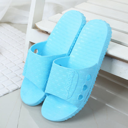 Bathroom Simple One-word Slippers Non-slip Couple Home Plastic Slippers