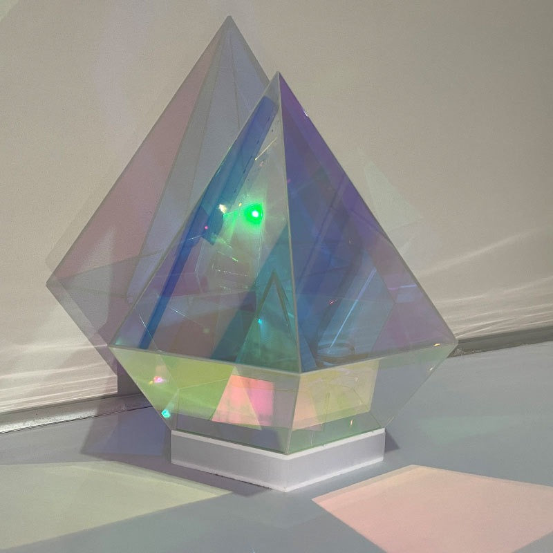 Colorful table lamp pyramid camping lamp bedroom mood decoration ornaments creative e sports desktop atmosphere lamp