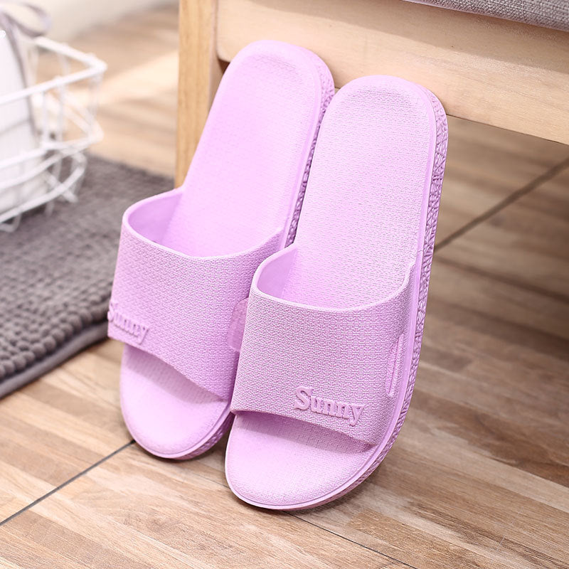 Bathroom Simple One-word Slippers Non-slip Couple Home Plastic Slippers