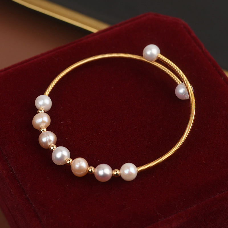 Natural Freshwater Pearl Bracelet With Adjustable Opening, Niche Design, Exquisite Bracelet For Women kode