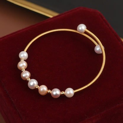 Natural Freshwater Pearl Bracelet With Adjustable Opening, Niche Design, Exquisite Bracelet For Women kode