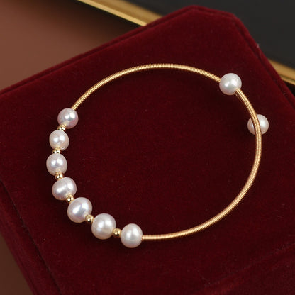 Natural Freshwater Pearl Bracelet With Adjustable Opening, Niche Design, Exquisite Bracelet For Women kode