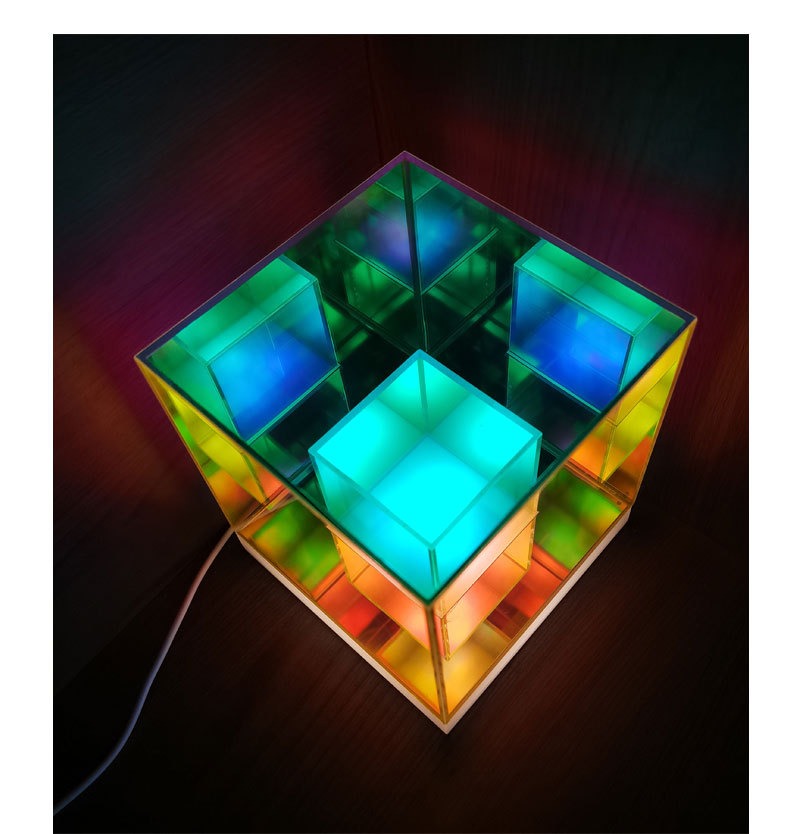 Colorful table lamp pyramid camping lamp bedroom mood decoration ornaments creative e sports desktop atmosphere lamp