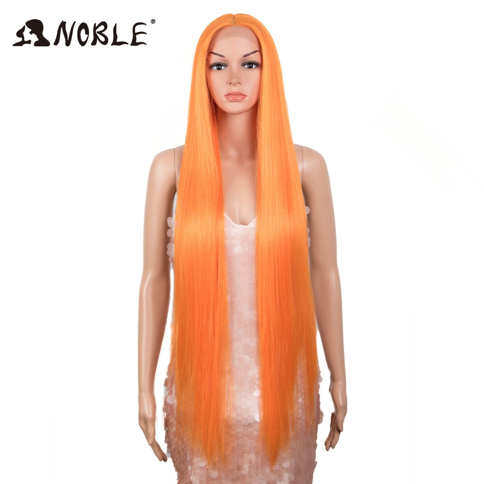 Badon marchand hair Wigs For Black Women Straight Synthetic Lace WIg 38 Inch Ombre Blonde Lace Wig Cosplay Blonde Synthetic Lace Wig