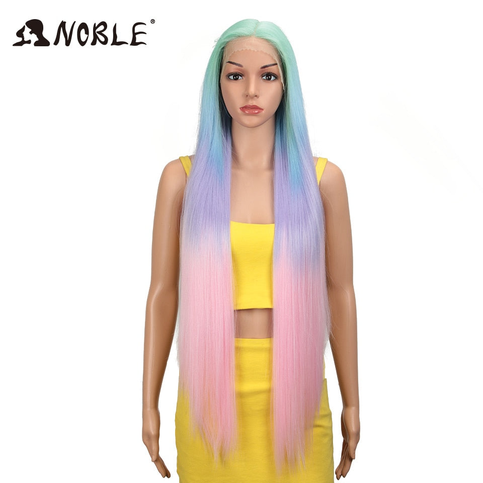 Badon marchand hair Wigs For Black Women Straight Synthetic Lace WIg 38 Inch Ombre Blonde Lace Wig Cosplay Blonde Synthetic Lace Wig