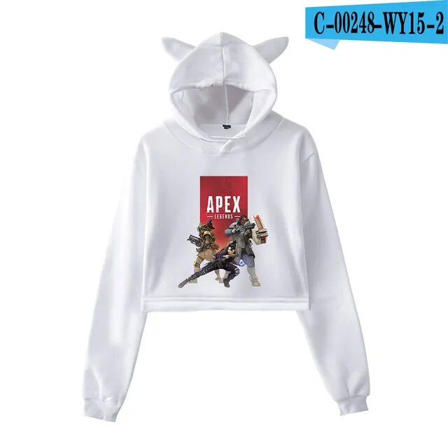 Apex Legends Print Hoodies Sweatshirts Women Cat ears with hood hoodies
