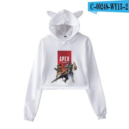 Apex Legends Print Hoodies Sweatshirts Women Cat ears with hood hoodies