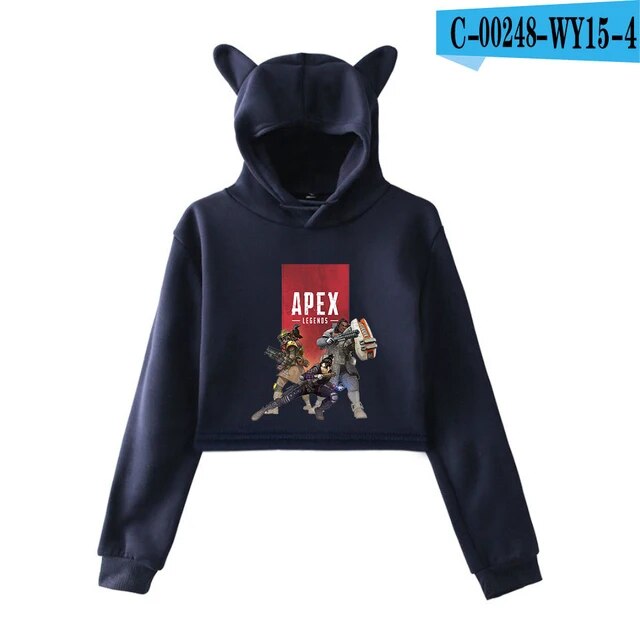 Apex Legends Print Hoodies Sweatshirts Women Cat ears with hood hoodies
