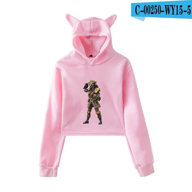 Apex Legends Print Hoodies Sweatshirts Women Cat ears with hood hoodies