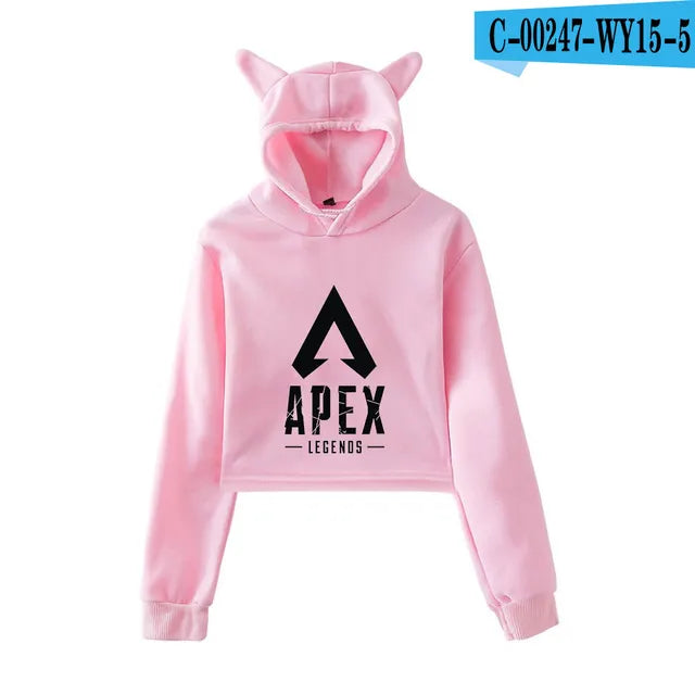 Apex Legends Print Hoodies Sweatshirts Women Cat ears with hood hoodies