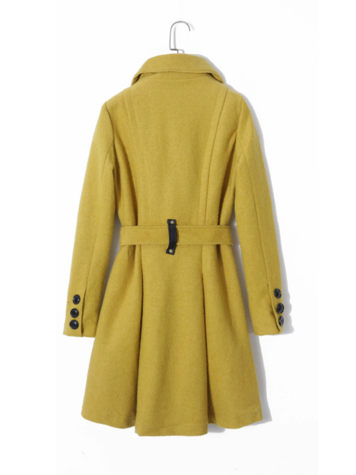 Women's Spring High Waist Slim Fit Mid Length Long Length Woolen Coat greg