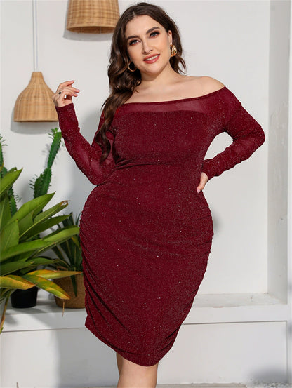 Women Dress plus Size L-5XL Sexy off Shoulder Evening Skirt greg