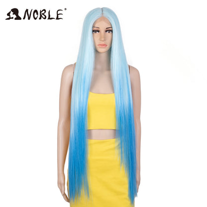 Badon marchand hair Wigs For Black Women Straight Synthetic Lace WIg 38 Inch Ombre Blonde Lace Wig Cosplay Blonde Synthetic Lace Wig