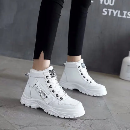 Lace up Women Sneakers Snow Ankle Boots Waterproof Warm Platform Botas woman footwear kodez