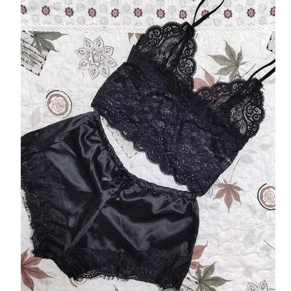 1Set Women's Pajama Shorts Suit Homewear Print Underwear Pijama Sexy Lingerie Camisoles Tanks Nighty Ladies Sleepwear Women