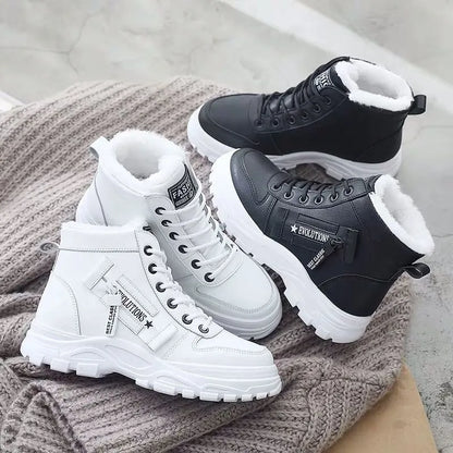 Lace up Women Sneakers Snow Ankle Boots Waterproof Warm Platform Botas woman footwear kodez