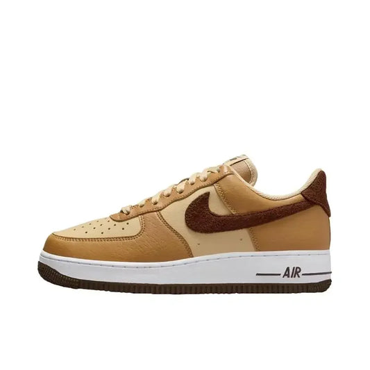 Nike Air Force 1 LOW Men's and Women's Board Shoes Are Non Slip, Durable, Comfortable, Lightweight, Brown
