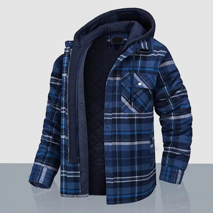 Popular Casual Jacket Buttons Closure Men Coat Drawstring Outdoor Hooded Cotton Puffer men's Jacket Coat  Cold Resistant
