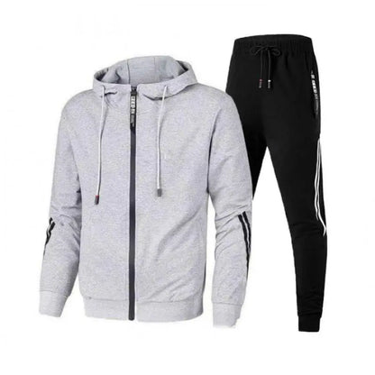 Men's Winter Tracksuit Set, Solid Color Hoodies  Drawstring Sweatpants Cho