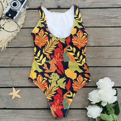 One-piece Swimsuit Classic Printed Lace Up Swimsuit Women's Push Up Flower One-piece Suit Beach Wear Bathing Suit Women somè