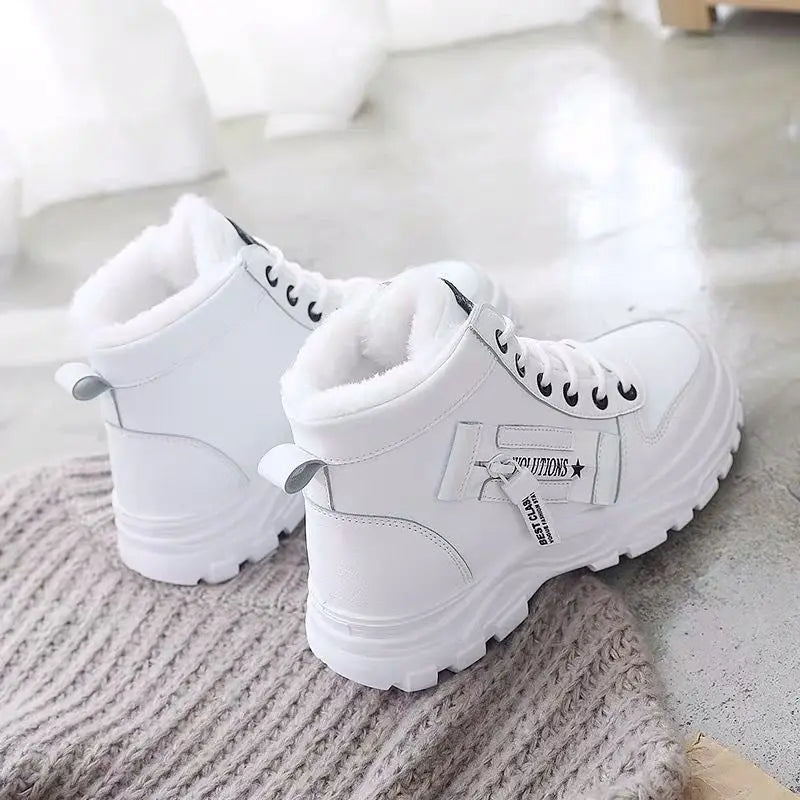 Lace up Women Sneakers Snow Ankle Boots Waterproof Warm Platform Botas woman footwear kodez