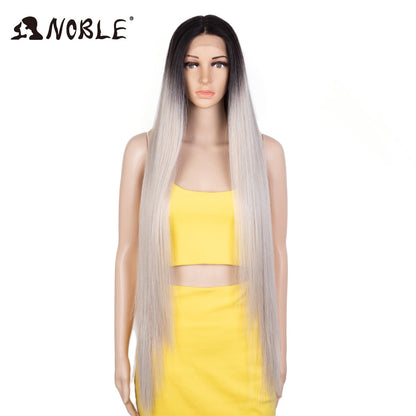 Badon marchand hair Wigs For Black Women Straight Synthetic Lace WIg 38 Inch Ombre Blonde Lace Wig Cosplay Blonde Synthetic Lace Wig