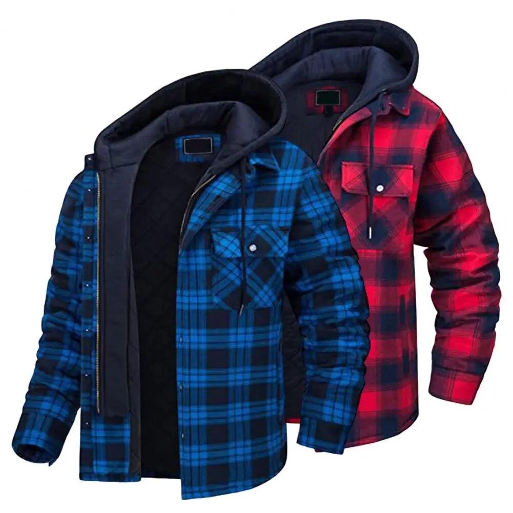 Popular Casual Jacket Buttons Closure Men Coat Drawstring Outdoor Hooded Cotton Puffer men's Jacket Coat  Cold Resistant
