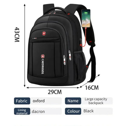JBTP Large Capacity Backpacks Men Laptop Backpacks waterproof Lightweight Travel Bags School Bags Business Bag Big Backpack Man
